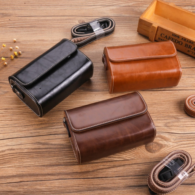 For Canon G7X3 / G5X2 / Sony ZV1RX1007 / RICOH GR3 Camera Leather Case(Light Brown) - Leather Bag by PMC TechLife | Online Shopping South Africa | PMC TechLife