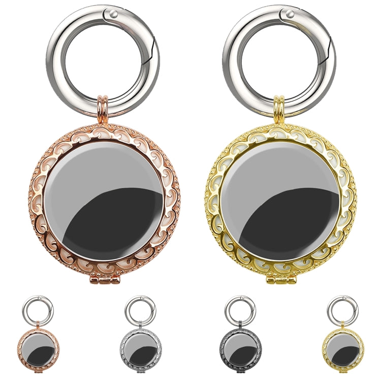 Anti-Lost Plating Keychain Locator Tracker Protective Cover For Airtag(Rose Gold)