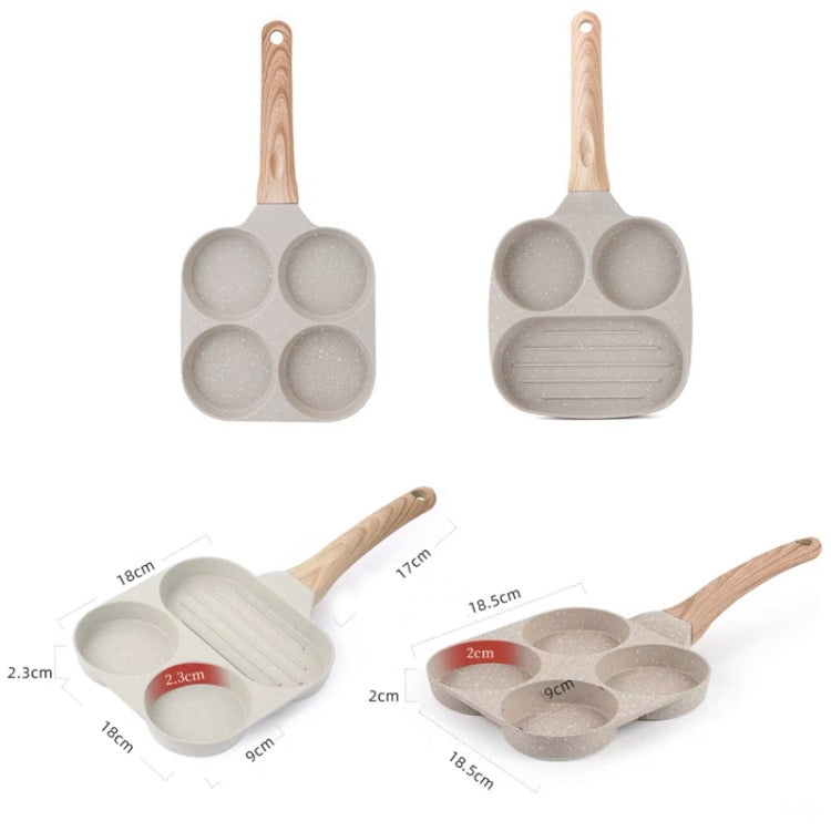 Four Hole Maifan Stone Non-stick Pan Egg Burger Frying Pan Universal Induction Cooker - free shipping - PMC Jewellery - Order now!