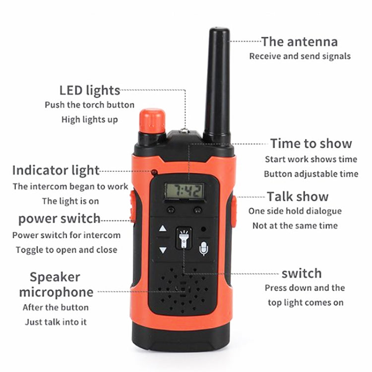 Children Walkie-talkie Remote Wireless Call Parent-child Interactive Toy Phone(Red)