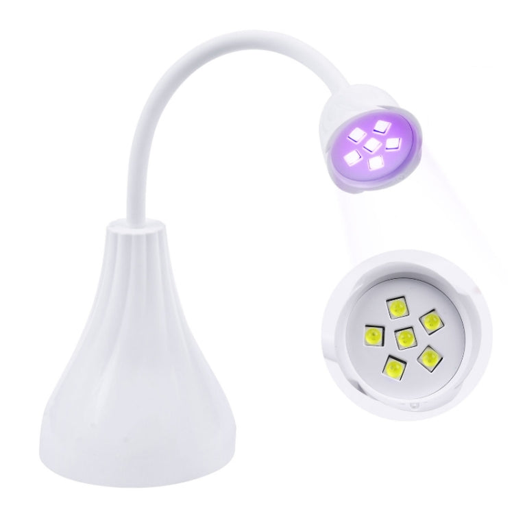 Portable USB Nail Art Rose Nail Polish Glue Phototherapy Lamp(White)
