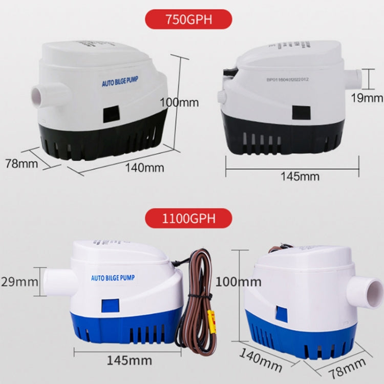 750GPH-24V Blue Automatic Bilge Pump Submersible Water Electric Pump For Yacht Marine Boat - Boats Accessories by PMC TechLife | Online Shopping South Africa | PMC TechLife