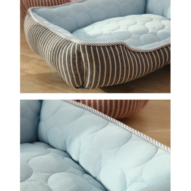 Summer Cold Feeling Dog Cat Kennel Ice Silk Cool Den M(Blue)