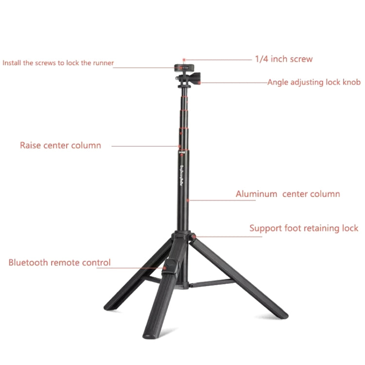QingZhuangShiDai ZP100 Aluminum Alloy Floor Phone Stand Live Bluetooth Phone Selfie Stick