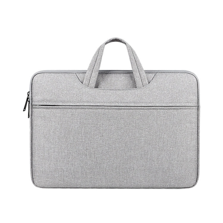 ST01 Large-Capacity Water-resistant Shock-Absorbing Laptop Handbag, Size: 14.1-15.4 inches(Grey)
