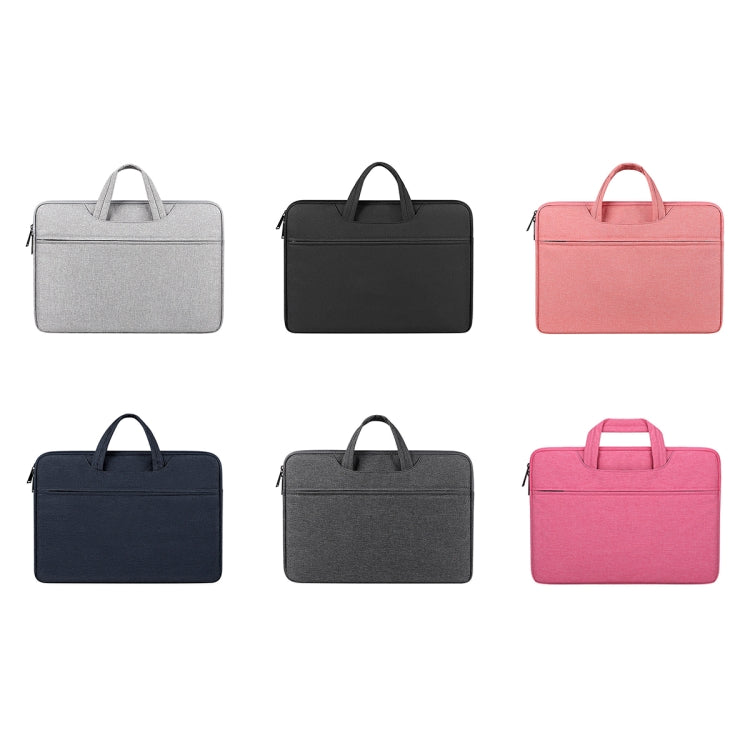 ST01 Large-Capacity Water-resistant Shock-Absorbing Laptop Handbag, Size: 14.1-15.4 inches(Grey)