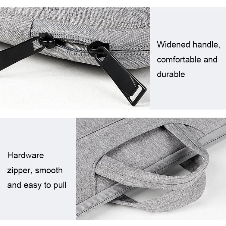 ST01 Large-Capacity Water-resistant Shock-Absorbing Laptop Handbag, Size: 15.6 inches(Mysterious Black)