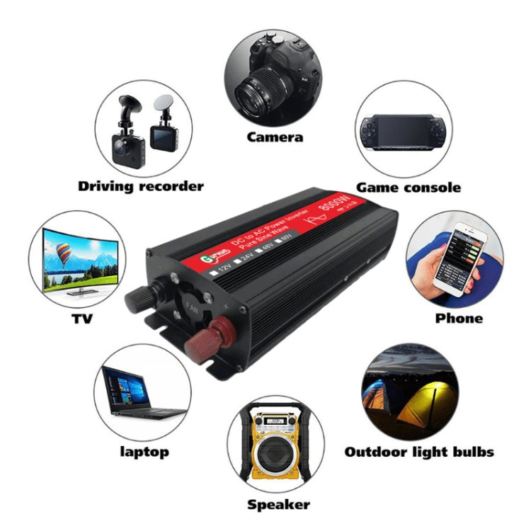 Gurxun 8000W High Power Household Car Sine Wave Inverter, Specification: 24V To 220V - free shipping - PMC Jewellery - Order now!