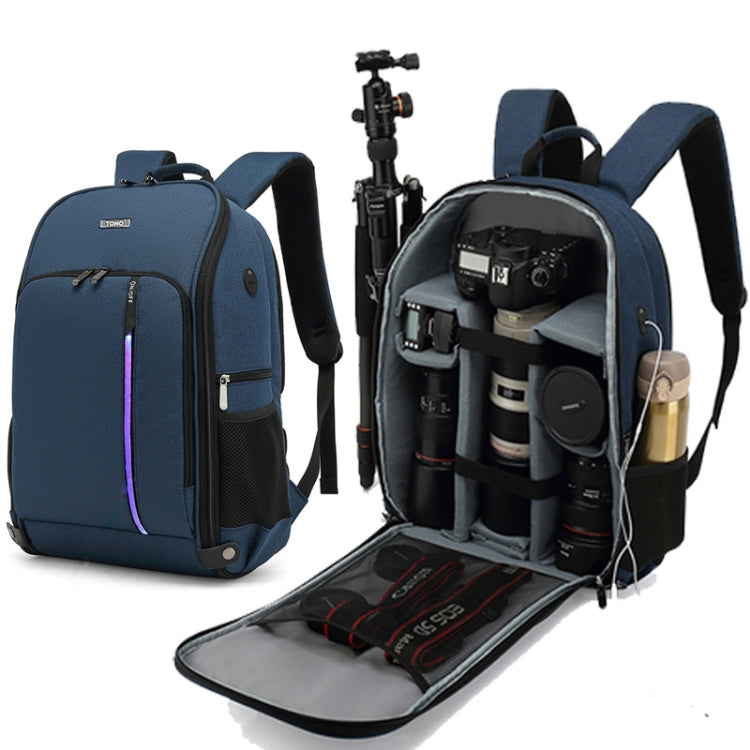 TONO LED Light SLR Digital Camera Backpack With USB Port(Grey) - free shipping - PMC Jewellery - Order now!