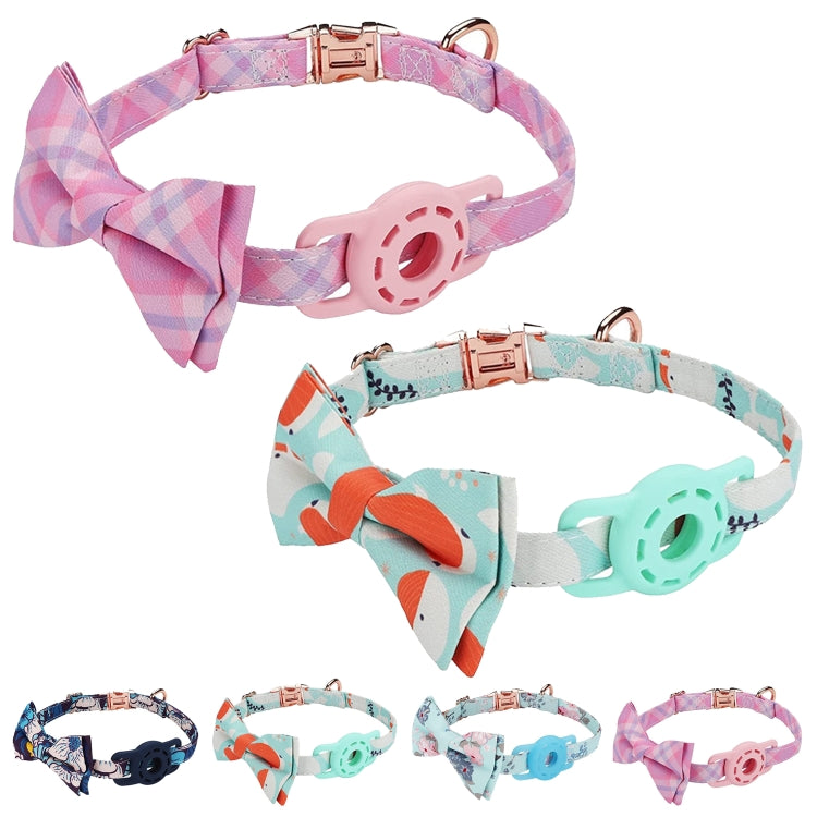 Pet Tracker Collar Insert Buckle Bow Collar For AirTag(Luminous Blue) - Pet Series by PMC Jewellery | Online Shopping South Africa | PMC Jewellery | Buy Now Pay Later Mobicred