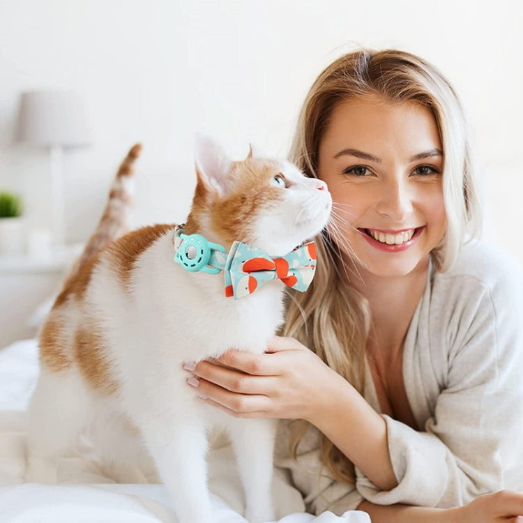 Pet Tracker Collar Insert Buckle Bow Collar For AirTag(Deep Blue) - Pet Series by PMC Jewellery | Online Shopping South Africa | PMC Jewellery | Buy Now Pay Later Mobicred