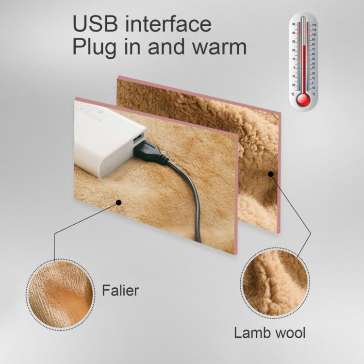 5V USB Electric Blanket Multi-functional Hand Warmer Knee Pad Flannel Blanket 60x80cm(Camel)