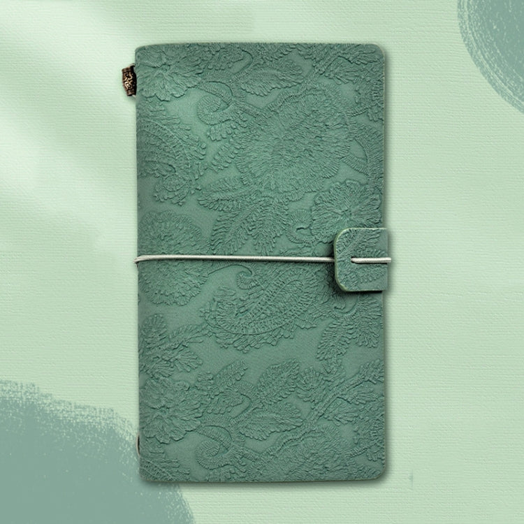 A6 Retro Lace Carved Girls Hand Ledger Diary With 3 Separate Inner Pages(Dark Green)