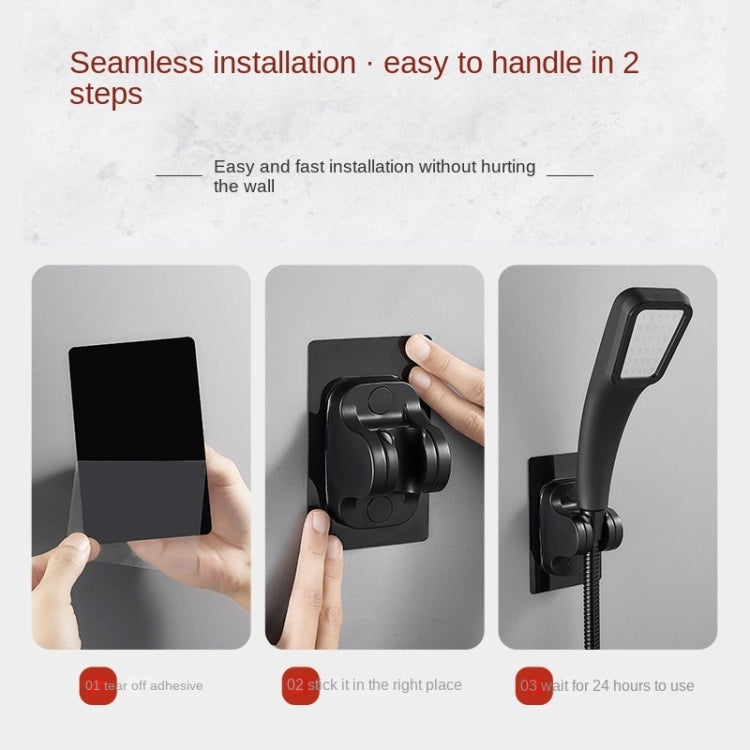 Self-Adhesive Shower arm Head Holder Adjustable Wall Mounted Fixed Base (Silver) - Shower Head by PMC TechLife | Online Shopping South Africa | PMC TechLife