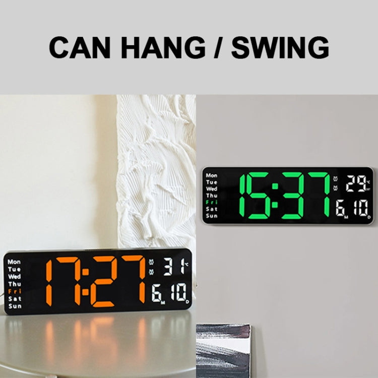 6629 13 Inch Multifunctional LED Living Room Large Screen Wall Clock(White Shell Green Light) - free shipping - PMc TechLife - Order now!