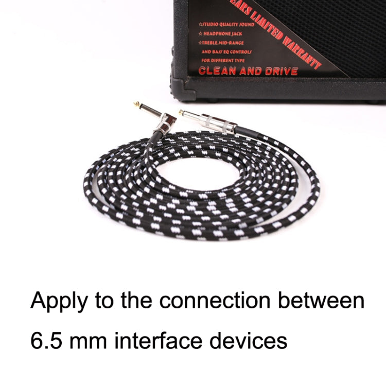 Guitar Connection Wire Folk Bass Performance Noise Reduction Elbow Audio Guitar Wire, Size: 6m(Black White) - Microphone Audio Cable & Connector by PMC TechLife | Online Shopping South Africa | PMC TechLife