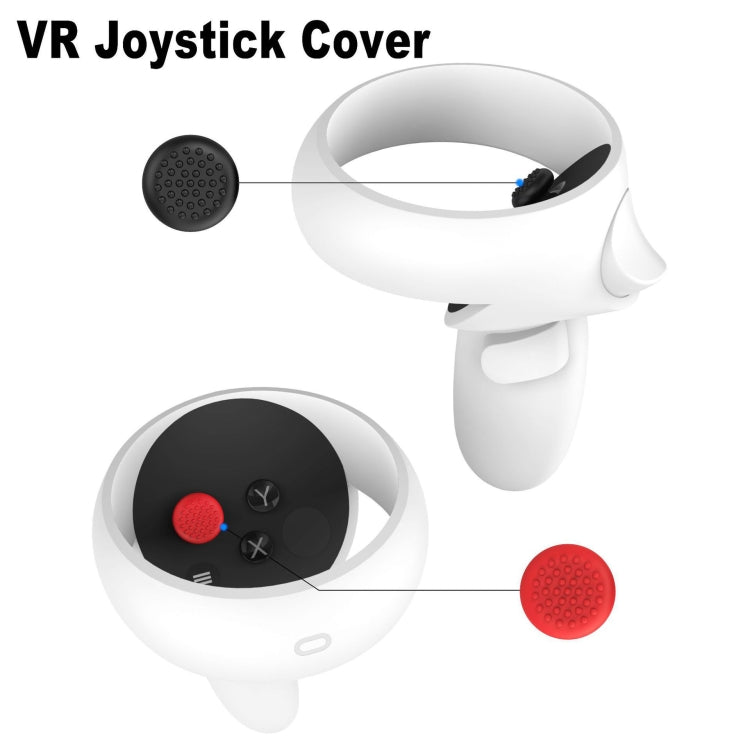 VR Silicone Eye Mask+Lens Protective Cover+Joystick Hat, For Meta Quest 2(White)