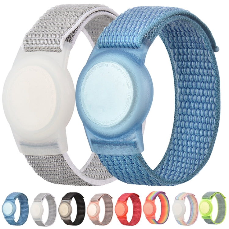 170mm For AirTag Tracker Child Adult Nylon Strap Wristband Protective Case (Bright Yellow)