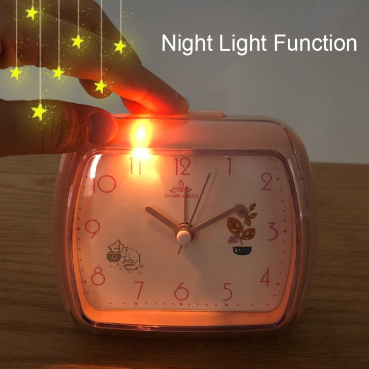 Cute Children Small Alarm Clock Bedside Night Light Clock(A306 Beige)
