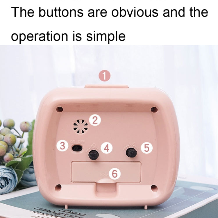 Cute Children Small Alarm Clock Bedside Night Light Clock(A306 Beige)