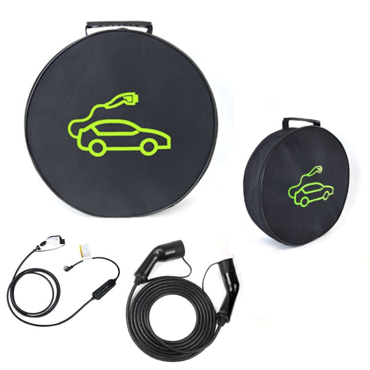 Car Charging Cable Storage Bag Carry Bag For Electric Vehicle Charger Plugs,Spec: Round With Logo