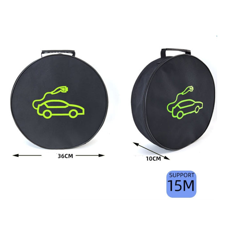 Car Charging Cable Storage Bag Carry Bag For Electric Vehicle Charger Plugs,Spec: Round With Logo