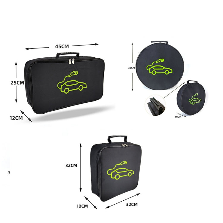 Car Charging Cable Storage Bag Carry Bag For Electric Vehicle Charger Plugs,Spec: Round With Logo