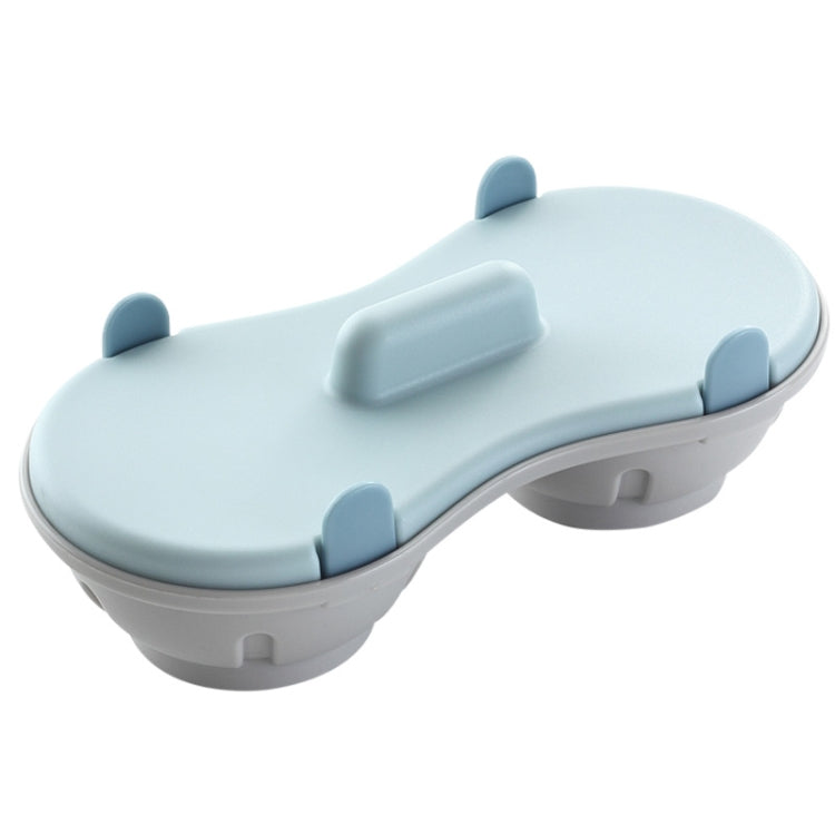 Two-compartment Steamed Egg Box Microwave Steamed Egg Plate Egg Mold(Blue)