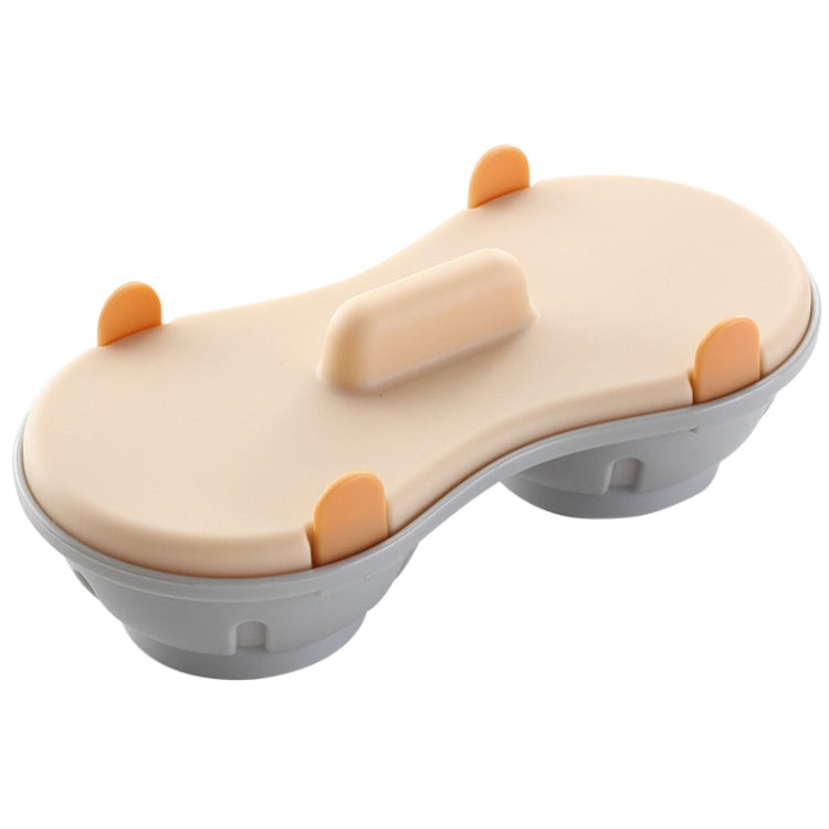 Two-compartment Steamed Egg Box Microwave Steamed Egg Plate Egg Mold(Orange)