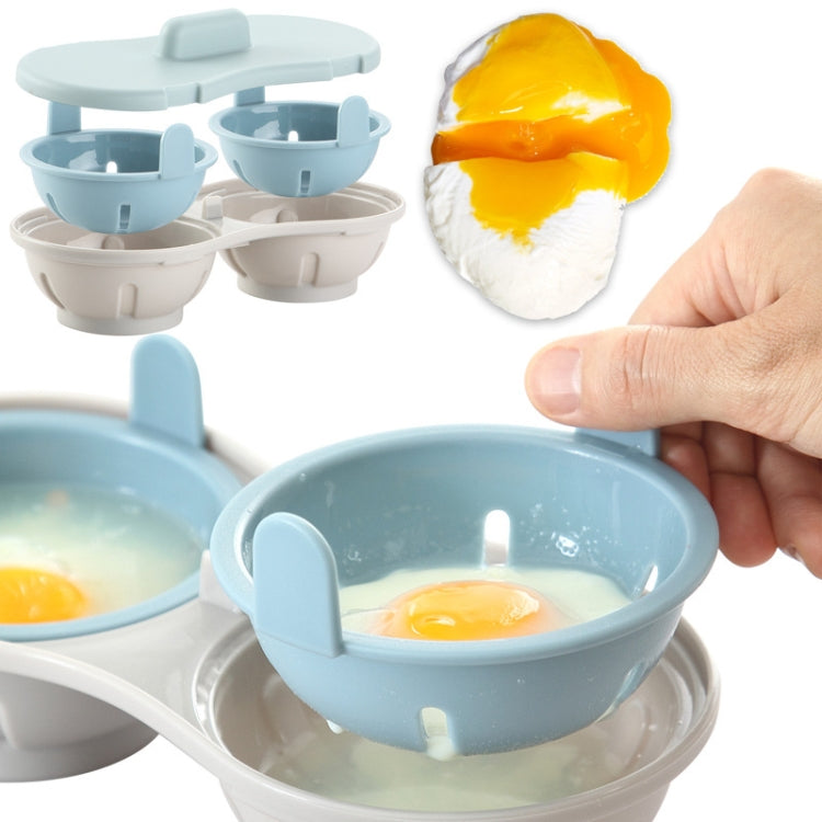 Two-compartment Steamed Egg Box Microwave Steamed Egg Plate Egg Mold(Orange)