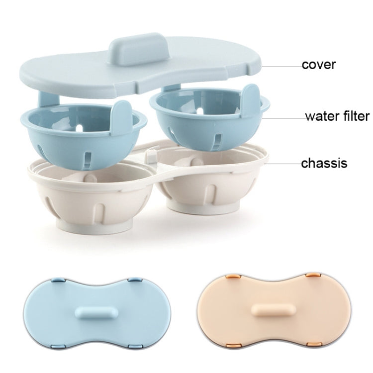 Two-compartment Steamed Egg Box Microwave Steamed Egg Plate Egg Mold(Orange)