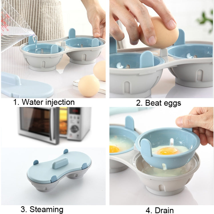 Two-compartment Steamed Egg Box Microwave Steamed Egg Plate Egg Mold(Orange) - Gadgets by PMC TechLife | Online Shopping South Africa | PMC TechLife | Buy Now Pay Later Mobicred