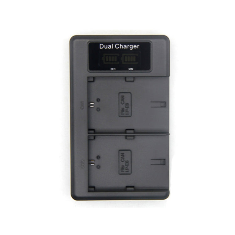 LP-E6 SLR Camera Vertical Dual Battery Charger - Battery USB Charger by PMC Jewellery | Online Shopping South Africa | PMC Jewellery | Buy Now Pay Later Mobicred