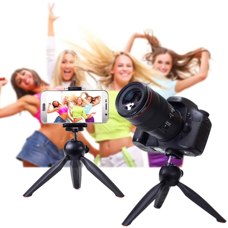 YUNTENG 228 Mini Tripod Camera Desktop Live Bracket Mobile Phone Selfie Frame(Black)