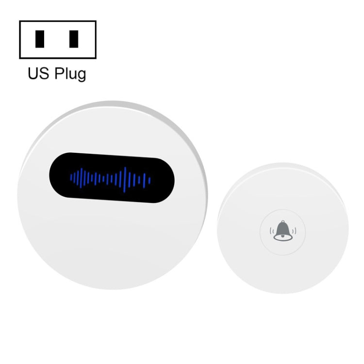 T10-1 1 For 1 Lighting Self-Power Generation Wireless Intelligent Doorbell(US Plug White) - Wireless Doorbell by PMC Jewellery | Online Shopping South Africa | PMC Jewellery | Buy Now Pay Later Mobicred