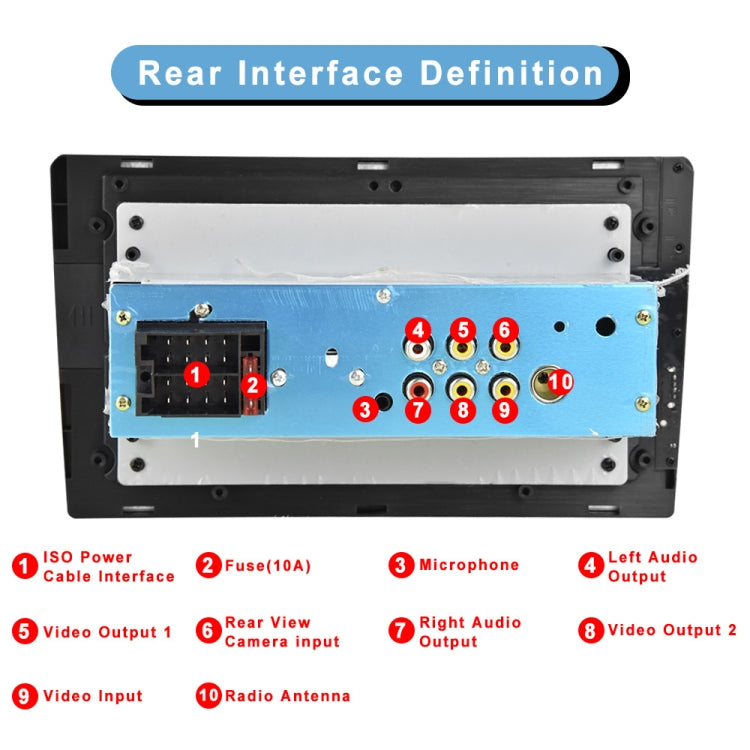 Q3570 9 inch Carplay Single Spindle MP5 Player, Style: Standard+12 Light Camera