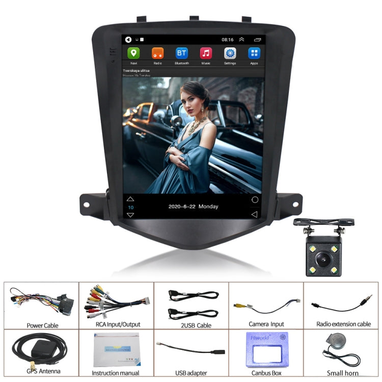 For Chevrolet Cruze 9.7 inch Navigation Integrated Machine, Style: Standard+4 Light Camera(2+32G)