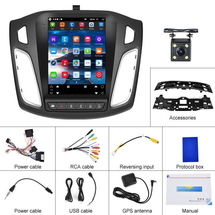 For Ford Focus 9.7 inch Android WiFi Car Integrated Machine, Style: Standard+4 Light Camera(2+64G)