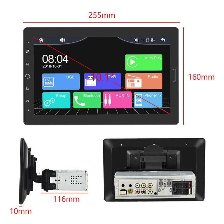 1310C 10.1 inch Car Full Screen Touch HD MP5 Wired Carplay Player, Style: Standard+12 Light Camera