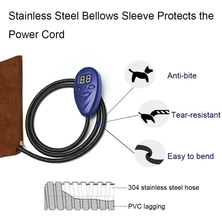 30x30cm Red 12V Low Voltage Multifunctional Warm Pet Heating Pad Pet Electric Blanket(US Plug)