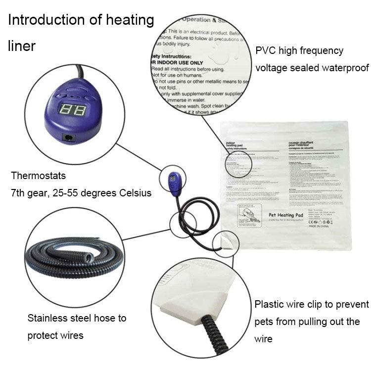 40x30cm Green 12V Low Voltage Multifunctional Warm Pet Heating Pad Pet Electric Blanket(UK Plug)