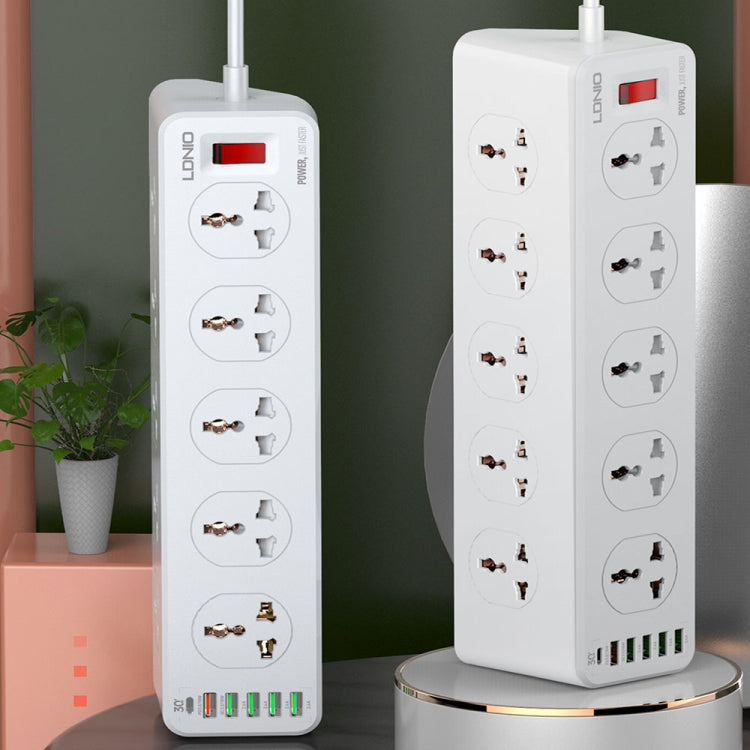LDNIO SC10610 30W 10+6 Ports Multifunctional Travel Home Office Fast Charging Socket, Spec: UK Plug