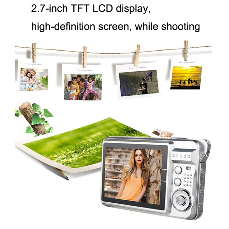 18 Million Pixel Entry-Level Digital Cameras Daily Recording Photos And Videos Macro Student Cameras(Silver)