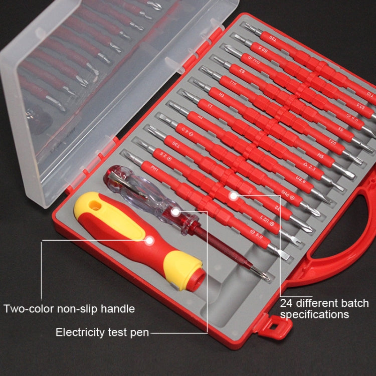 26 In 1 VDE Insulated Handle Electrician Screwdriver Set Home Maintenance Tools - Screwdriver Tools by PMC TechLife | Online Shopping South Africa | PMC TechLife | Buy Now Pay Later Mobicred