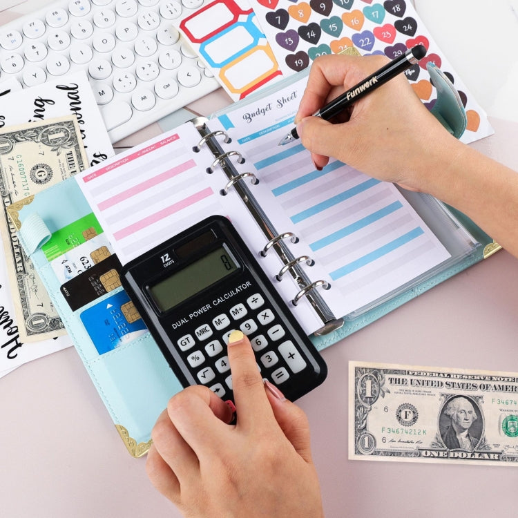 A6 Leather Loose-leaf Budget Book Handbook Notepad(Marbled White) - Notebooks by PMc TechLife | Online Shopping South Africa | PMc TechLife | Buy Now Pay Later Mobicred