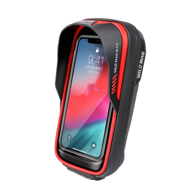 WILD MAN ES16 0.5L EVA Hard Shell Water-resistant Touch Screen Bicycle Handlebar Bag(Red)
