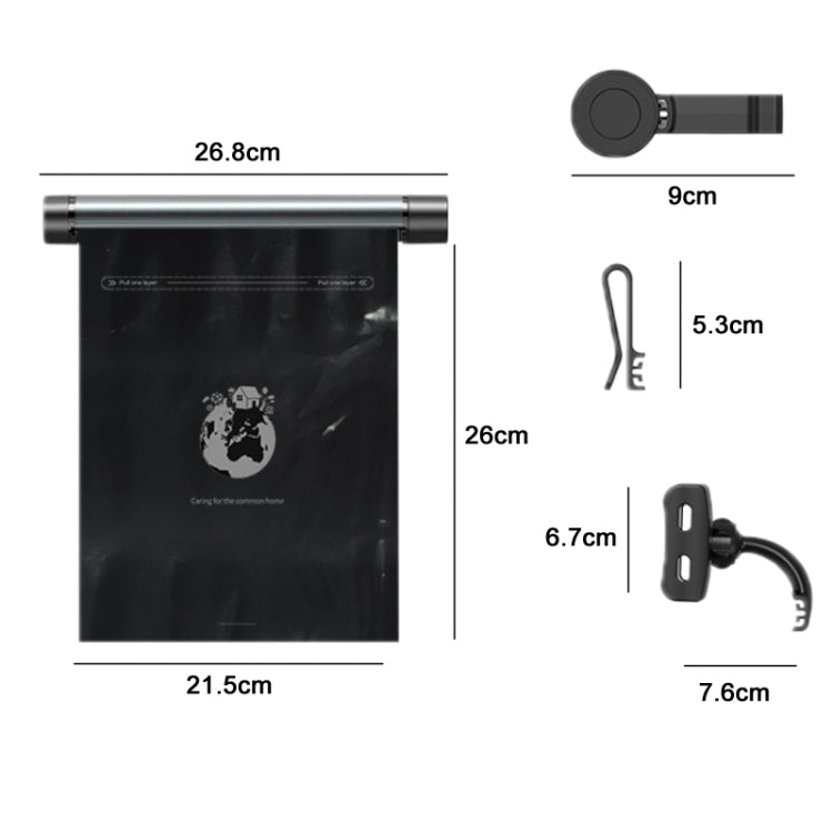 Car Mounted Garbage Bag Folding Hanging Cleaning Organiser(Titanium Grey)