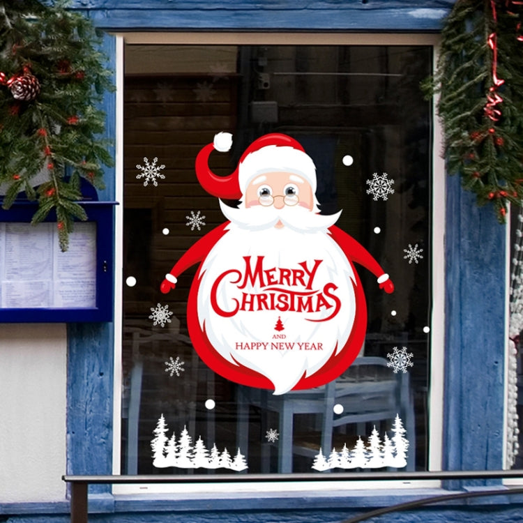 Santa Claus Hanging Stickers Shop Window Glass Door Living Room Wall Stickers(6306)