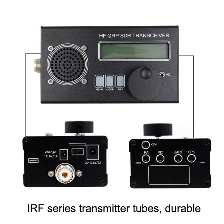 Mini 8 Band SSB/CW QRP Transceiver For Ham Radio, Style: Host + Hand Mi + EU