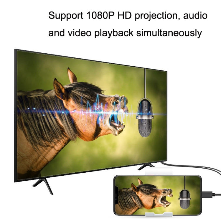 LD36 8 Pin + Micro USB + Type-C / USB-C to HDMI 1080P HDTV Dongle Cable, Plug And Play HDMI With Screen Plug And Play
